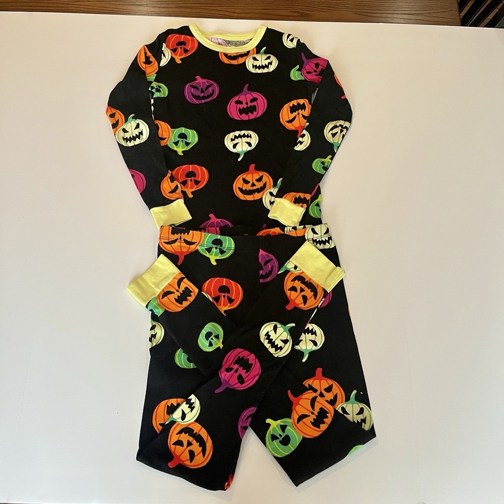 Hyde‎ & Eek! Kids Halloween Pajamas Sz 12 Glow In The Dark Jack-O-Lantern Print